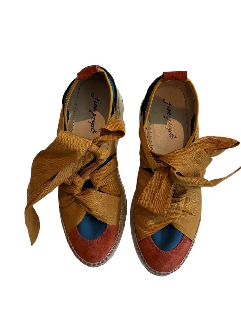 Free People Chapmin Multicolor Espadrille Platform Sneakers with Bow Accents - Picture 2 of 15